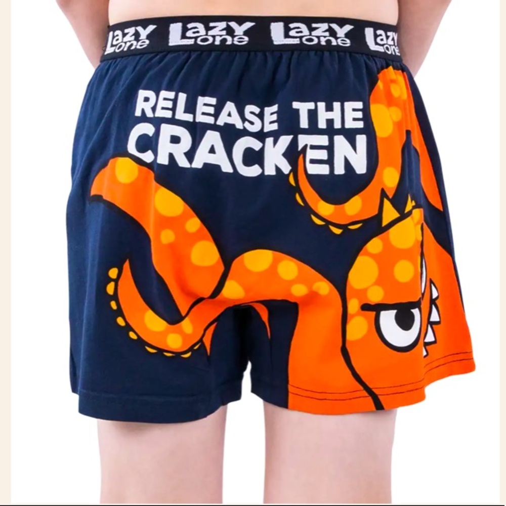 Release The Cracken Men's Octopus Funny Boxer Large - Picture 3 of 5